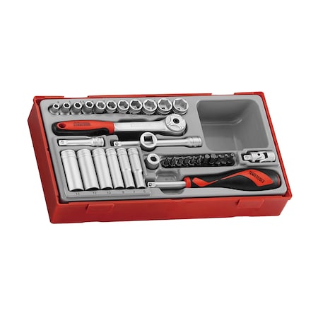 Teng Tools TT1435 - 35 Piece 1/4" Drive Metric Socket Set TT1435